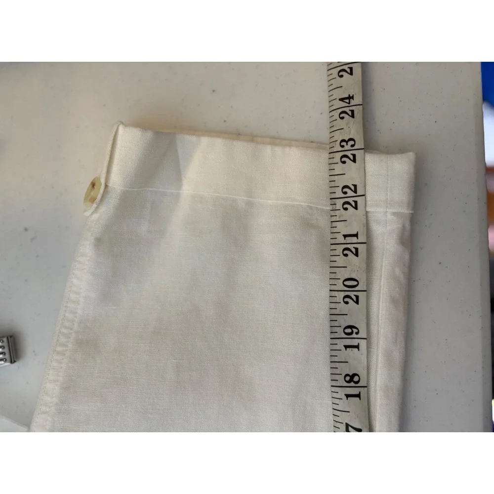 Banana Republic Martin Fit White Linen Blend Cropped Cargo‎ Pants Womens 6